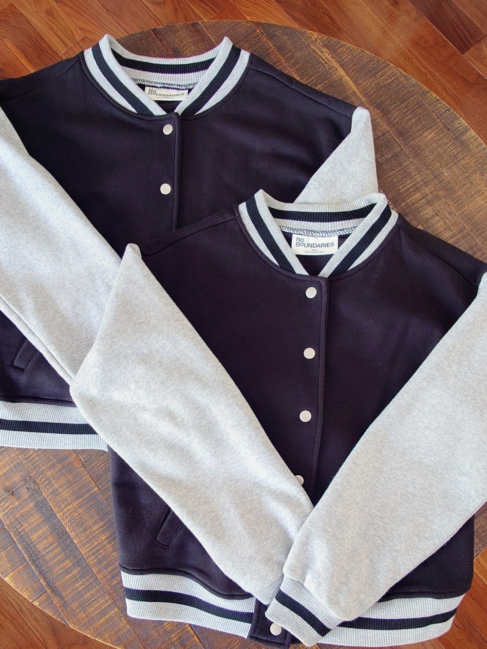 2 No Boundaries Black & Light Gray Varsity Jackets Adult Size S & M